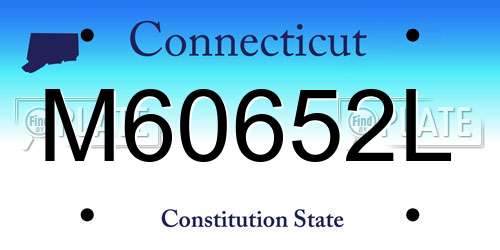 M60652L Connecticut License Plate
