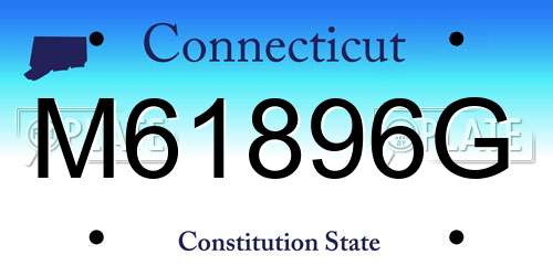 M61896G Connecticut License Plate