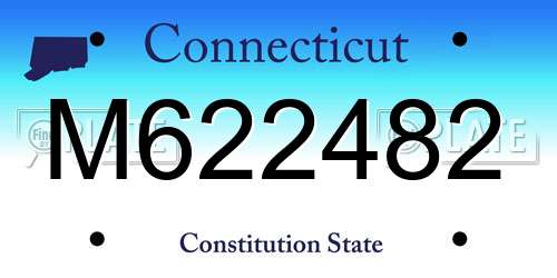 M622482 Connecticut License Plate