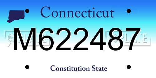 M622487 Connecticut License Plate