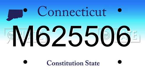 M625506 Connecticut License Plate