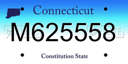M625558 Connecticut License Plate