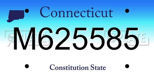 M625585 Connecticut License Plate