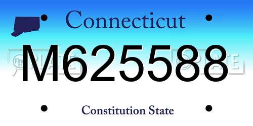 M625588 Connecticut License Plate
