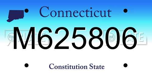 M625806 Connecticut License Plate