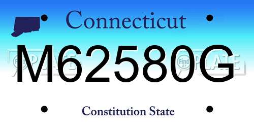 M62580G Connecticut License Plate