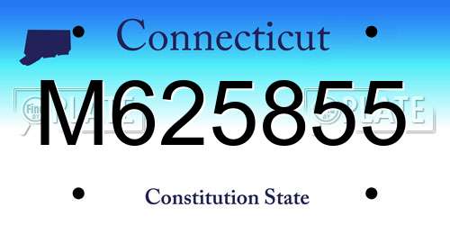 M625855 Connecticut License Plate