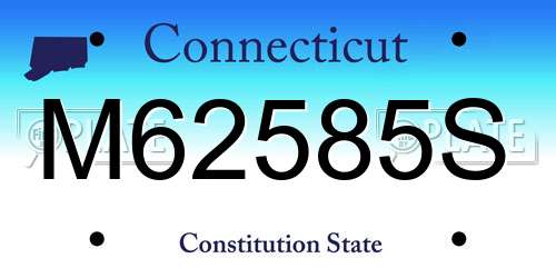 M62585S Connecticut License Plate