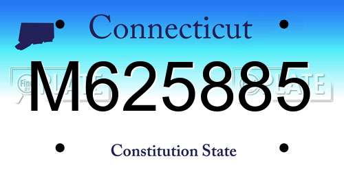 M625885 Connecticut License Plate