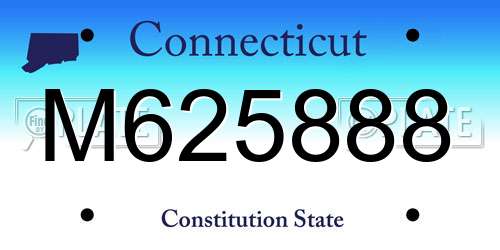 M625888 Connecticut License Plate