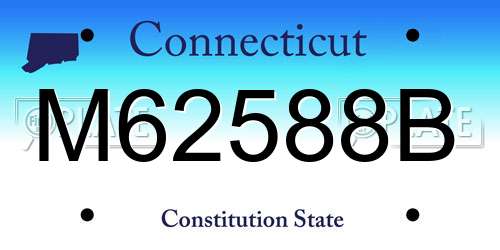 M62588B Connecticut License Plate