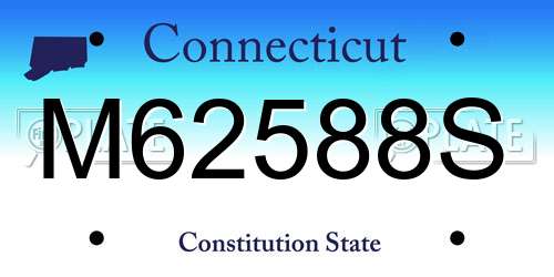 M62588S Connecticut License Plate