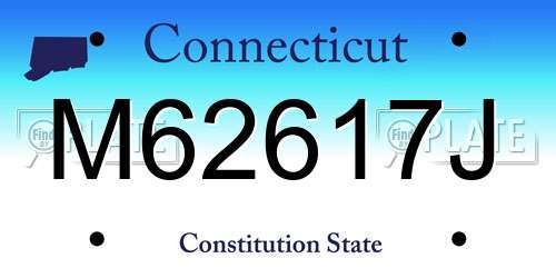 M62617J Connecticut License Plate
