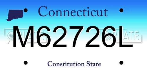 M62726L Connecticut License Plate