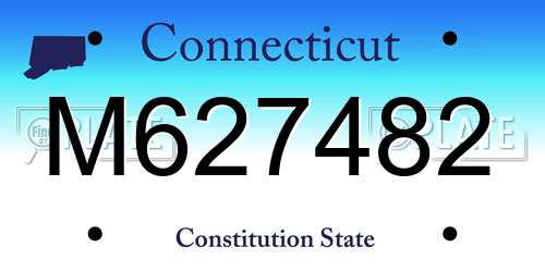 M627482 Connecticut License Plate