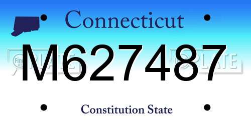 M627487 Connecticut License Plate