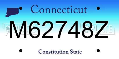M62748Z Connecticut License Plate