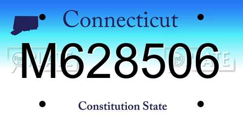 M628506 Connecticut License Plate
