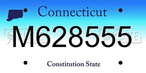 M628555 Connecticut License Plate