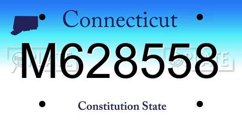M628558 Connecticut License Plate