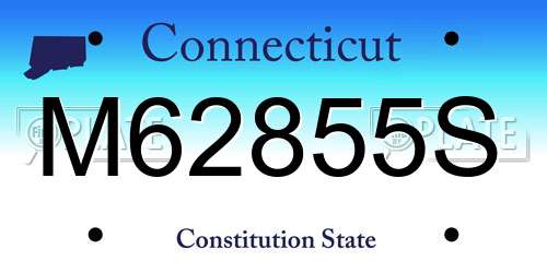 M62855S Connecticut License Plate