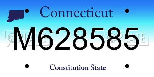 M628585 Connecticut License Plate