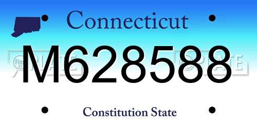 M628588 Connecticut License Plate