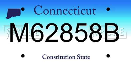 M62858B Connecticut License Plate