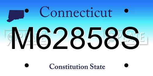 M62858S Connecticut License Plate