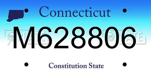 M628806 Connecticut License Plate