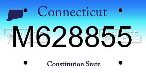 M628855 Connecticut License Plate