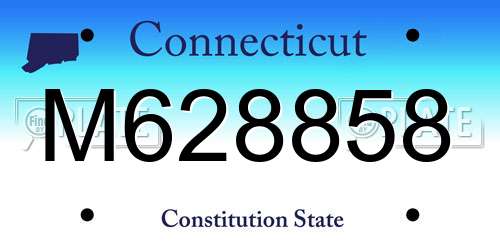M628858 Connecticut License Plate