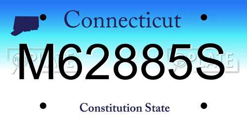 M62885S Connecticut License Plate