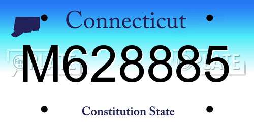 M628885 Connecticut License Plate