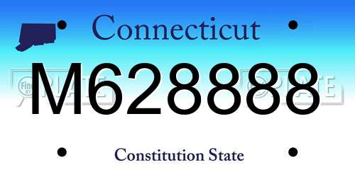 M628888 Connecticut License Plate