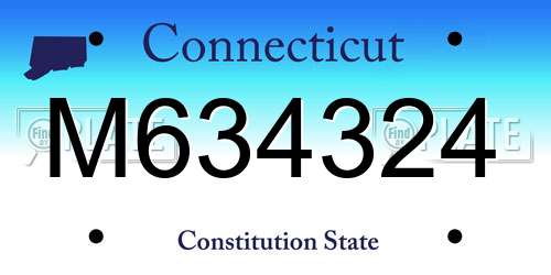 M634324 Connecticut License Plate