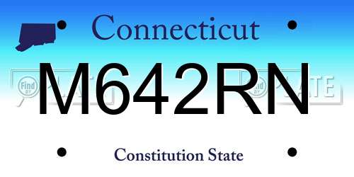 M642RN Connecticut License Plate