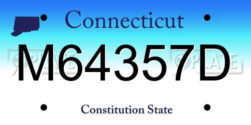 M64357D Connecticut License Plate