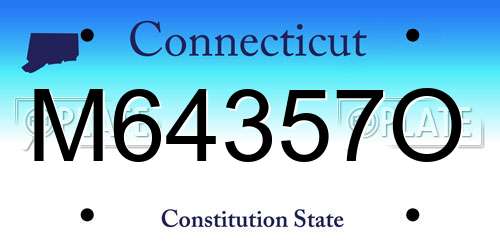 M64357O Connecticut License Plate