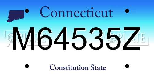 M64535Z Connecticut License Plate