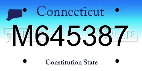 M645387 Connecticut License Plate