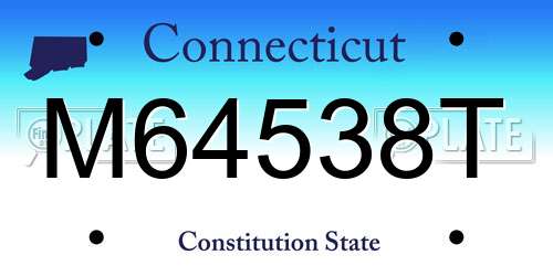 M64538T Connecticut License Plate