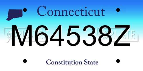 M64538Z Connecticut License Plate