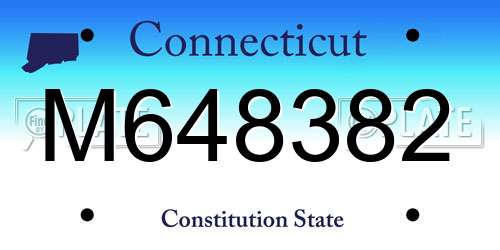 M648382 Connecticut License Plate