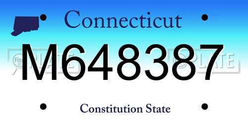 M648387 Connecticut License Plate