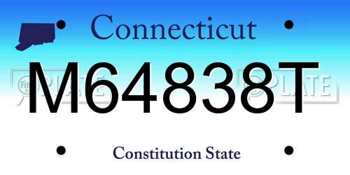 M64838T Connecticut License Plate