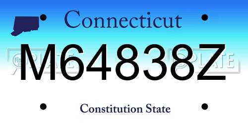 M64838Z Connecticut License Plate