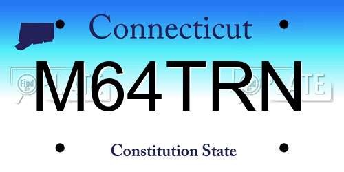 M64TRN Connecticut License Plate