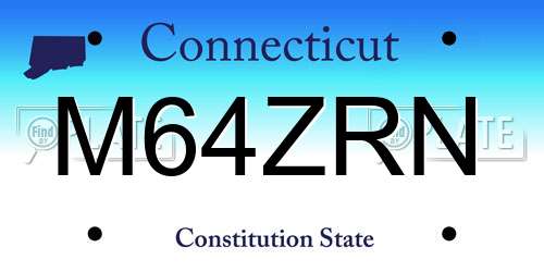 M64ZRN Connecticut License Plate