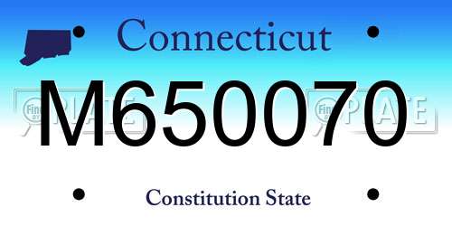 M650070 Connecticut License Plate